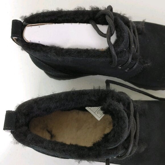 UGG Classic Femme Lace Black Winter Bootie Women's Size 8 NEW WITH BOX - Picture 4 of 16